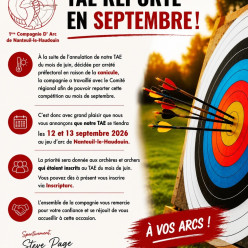 Report de notre TAE au 12 & 13 Septembre 2026